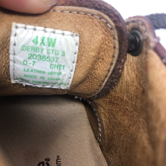 Stride Rite Baby Shoes Leather Derby Brown Cyclone Size 4XW - Picture 8 of 11